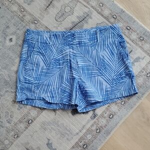 Vineyard Vines Womens Blue Tropical Palm Shorts Sz10